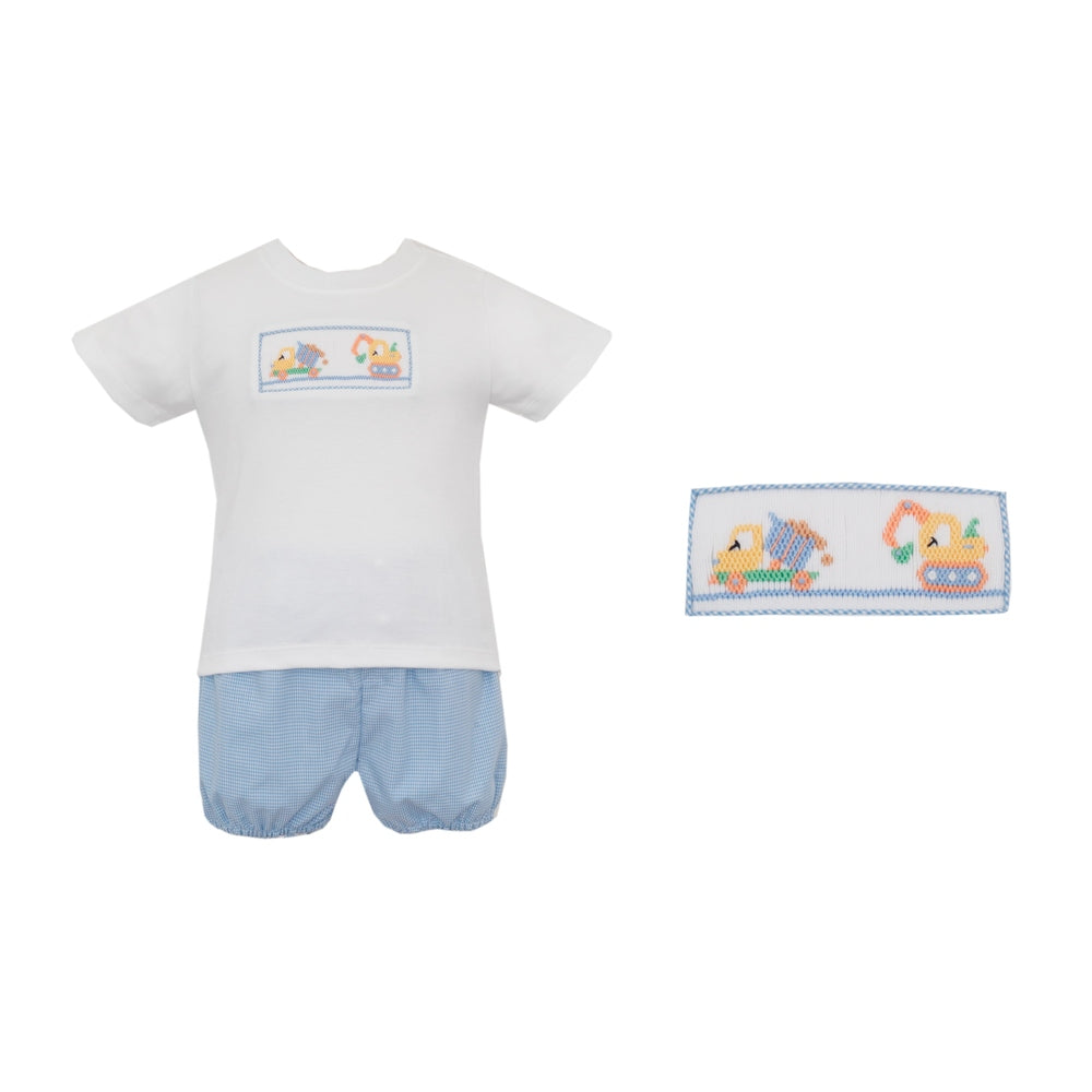 Trucks Blue Gingham Short Set
