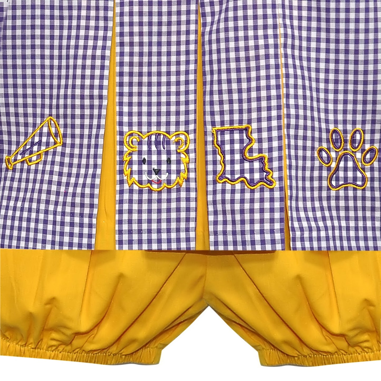 Purple Gingham Tiger Bloomer Set