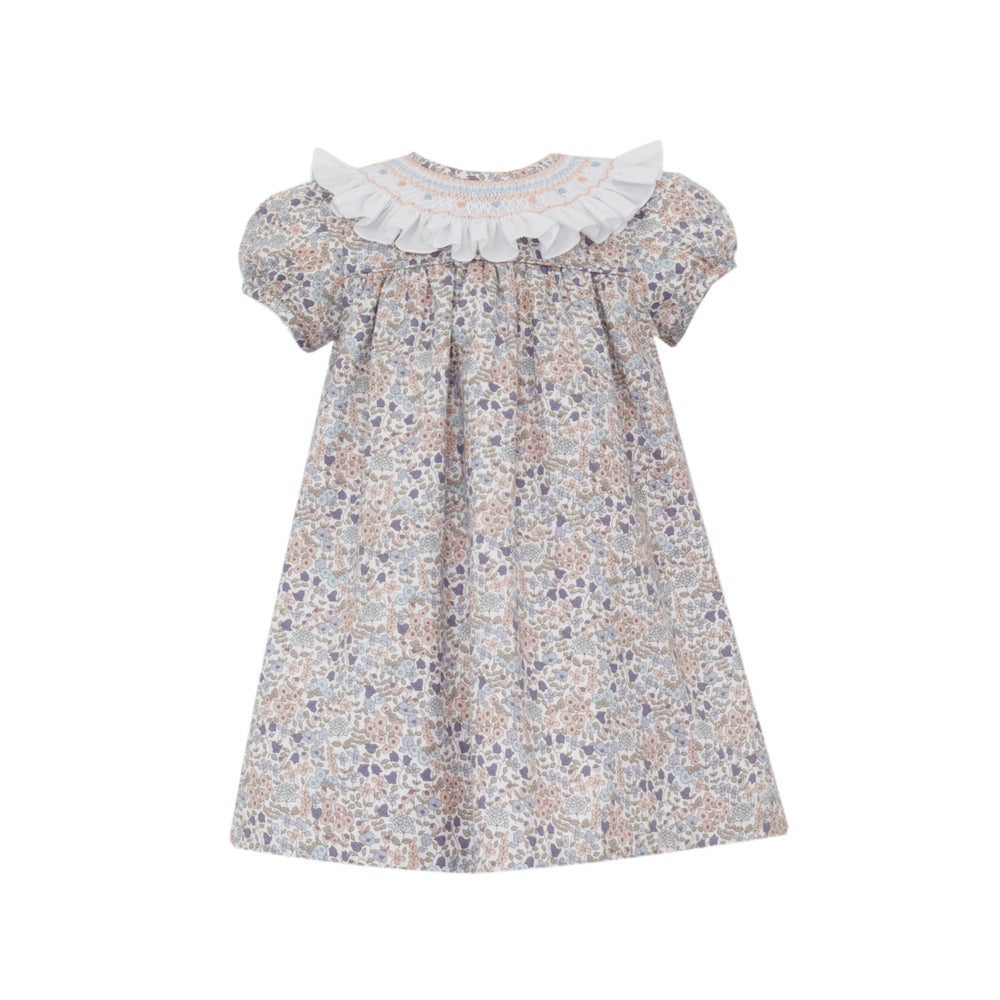JULIETTE DRESS - ORANGE & BLUE LIBERTY FLORAL