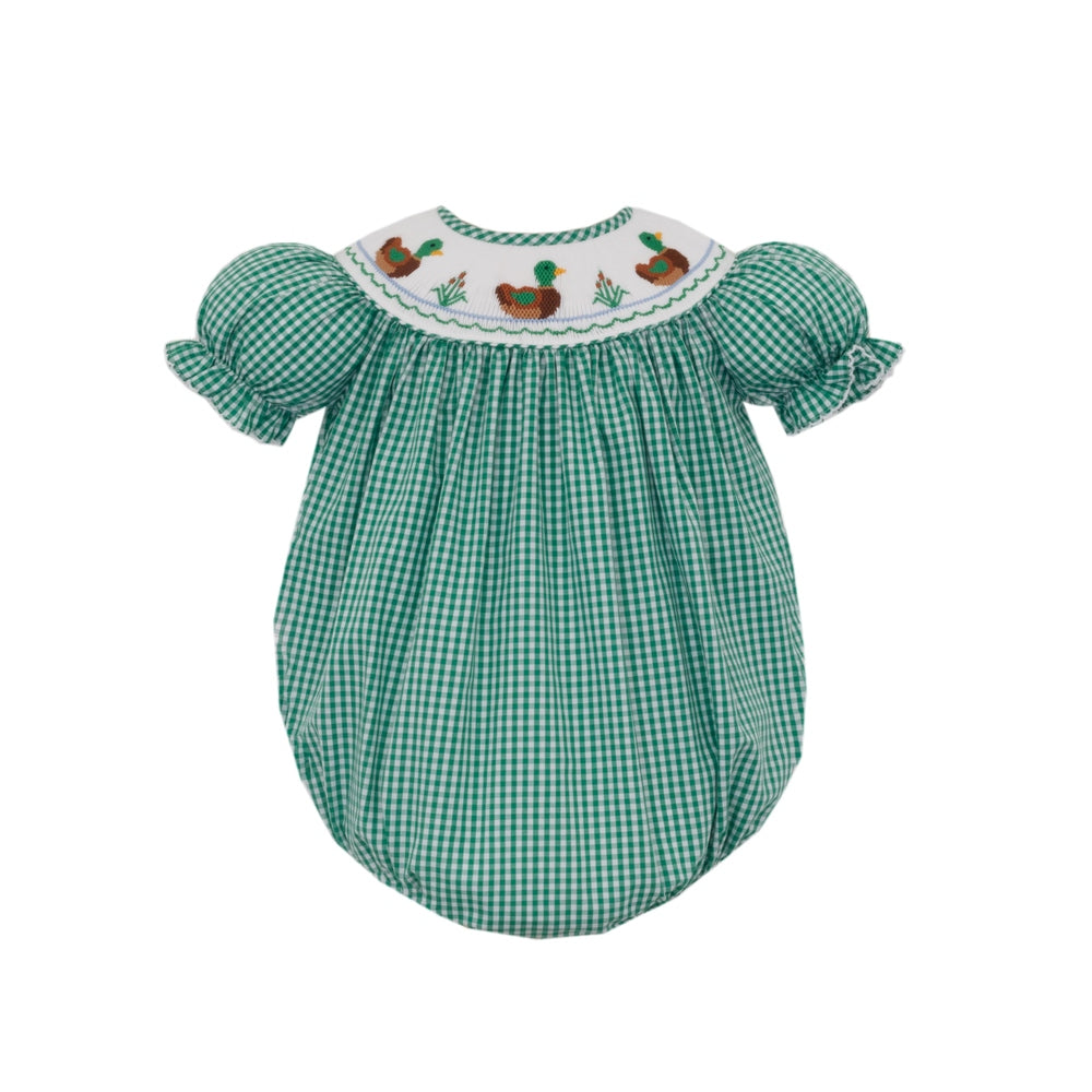 Mallard Ducks Green Gingham Girl Bubble