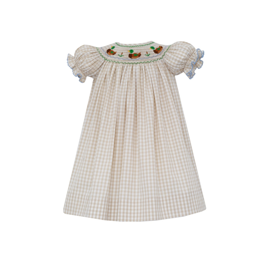 Mallard Duck Smocked Bishop Dress