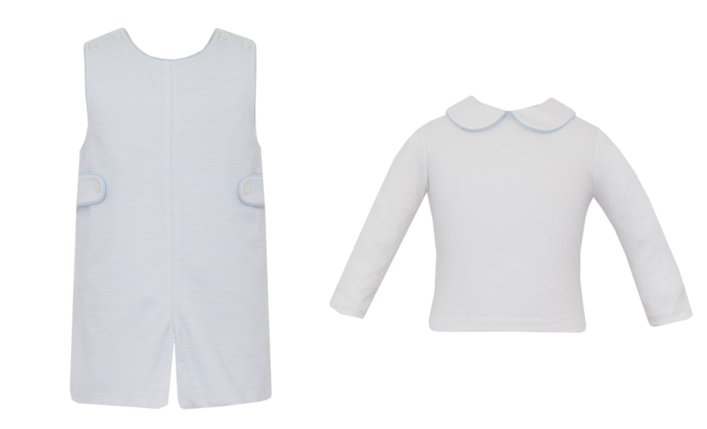 Light Blue Knit Striped Jon Jon Set