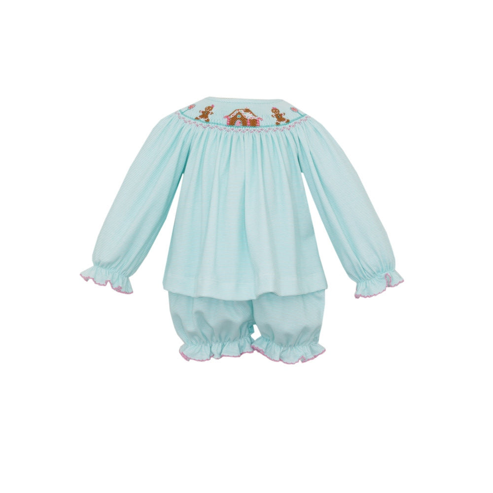 Gingerbread Smocked Bloomer Set