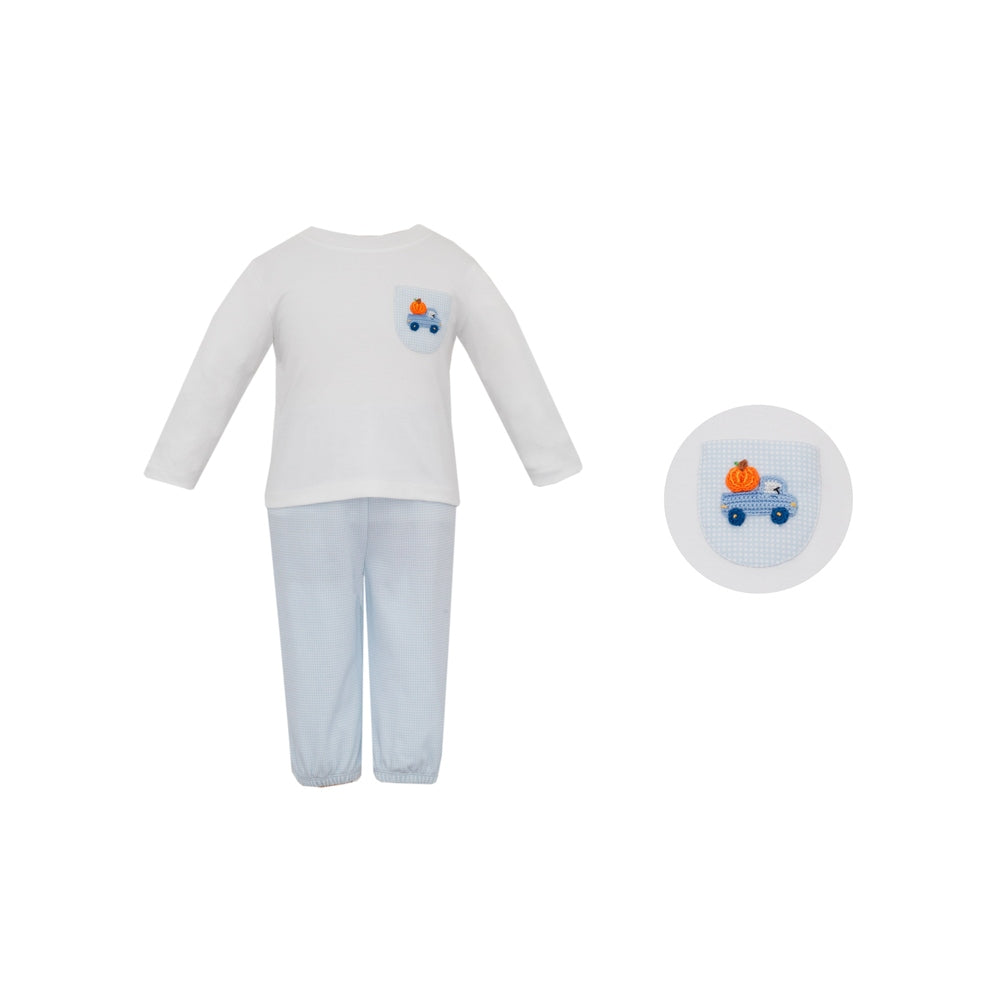 Pumpkin Truck Blue Pant Set