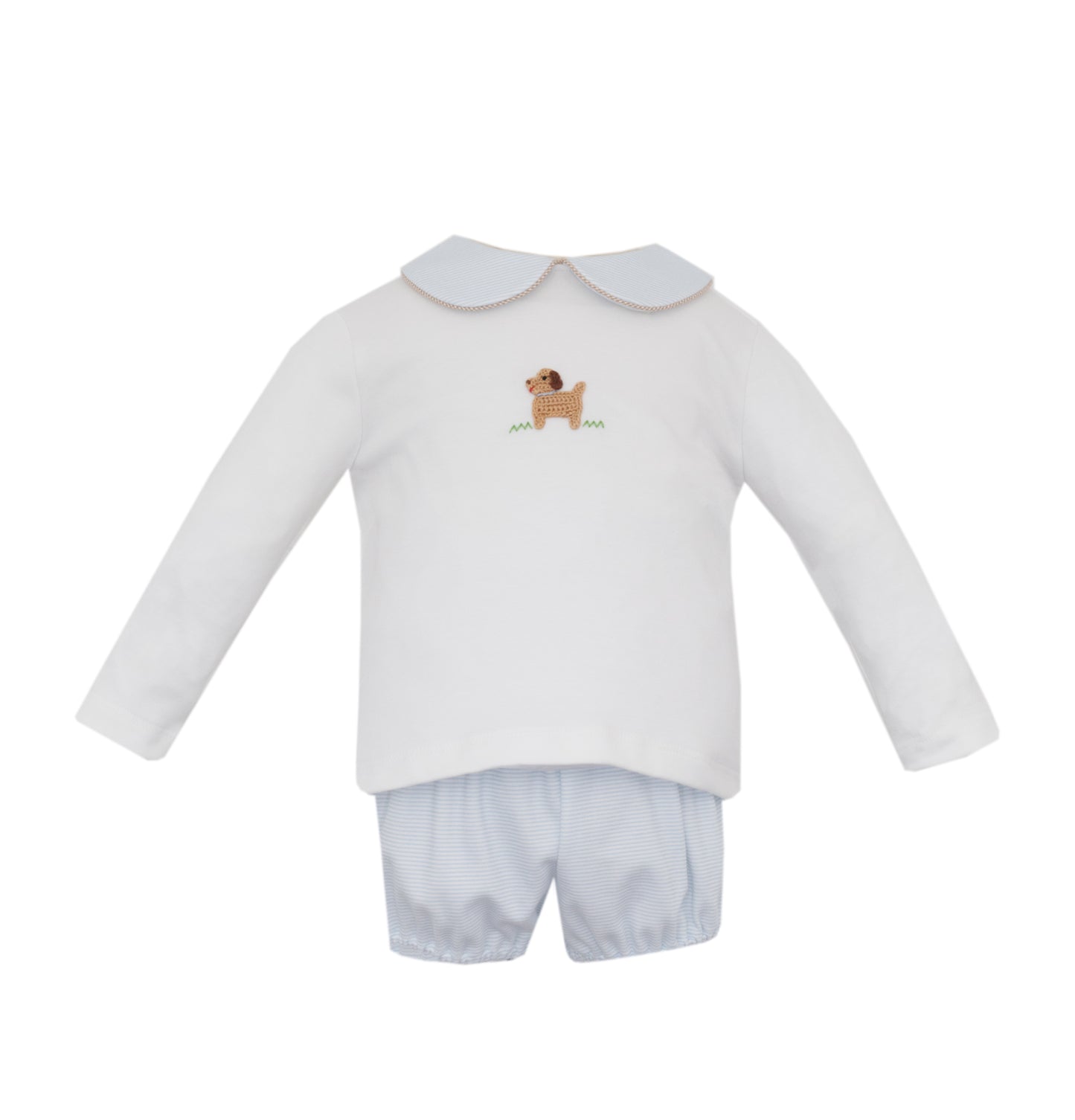 Puppies Striped Diaper Set - Blue