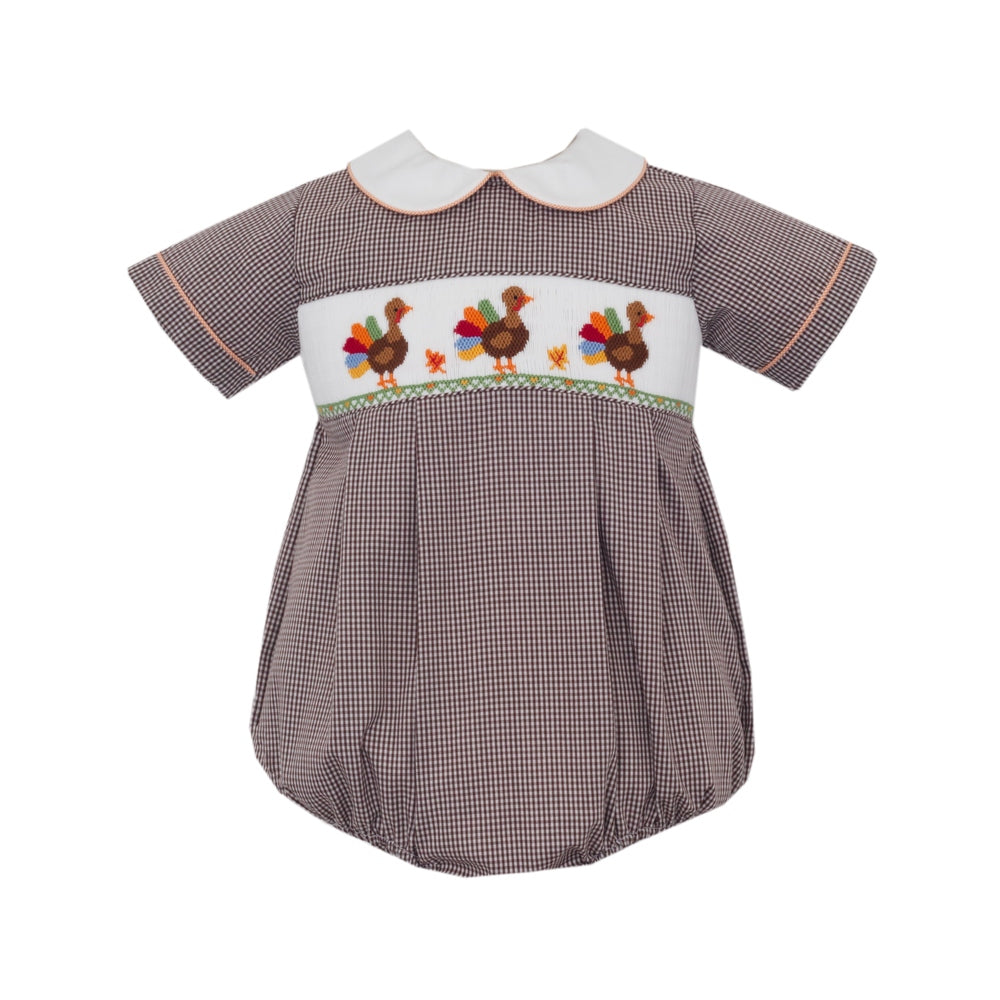 Turkey Brown Gingham Boy Bubble