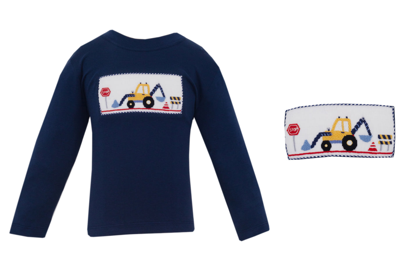 Navy Excavator Long Sleeve Shirt