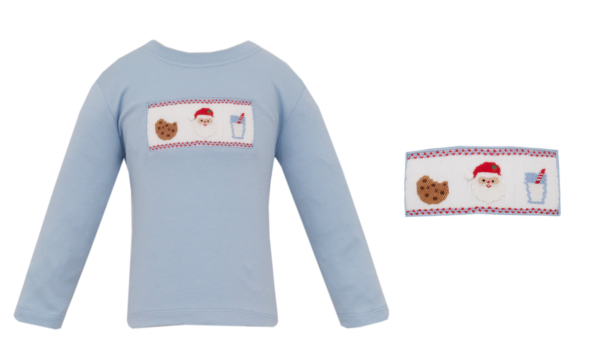 Santa Midnight Snack Long Sleeve Shirt - Light Blue