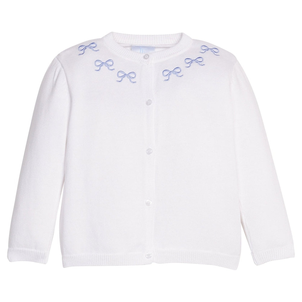 Embroidered Essential Cardigan - Blue Bows