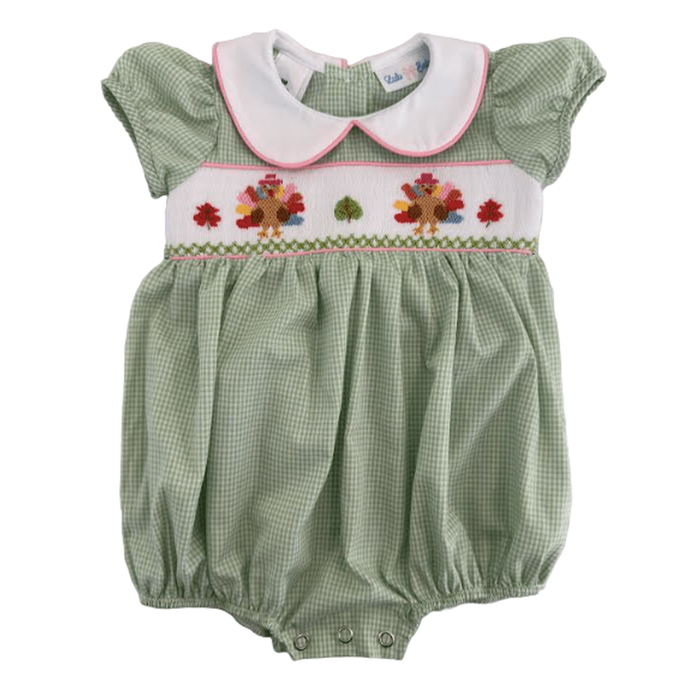 Turkey Smocked Bubble - Sage