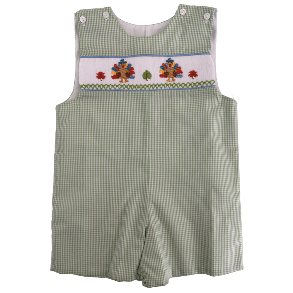 Turkey Smocked Jon Jon - Sage