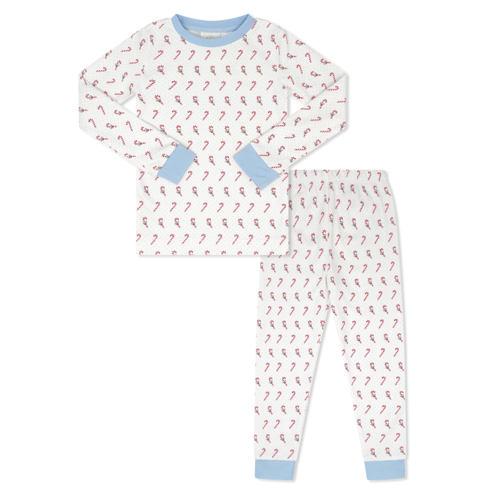 Sweet Pea PJ Set - Candy Cane Lane, Blue