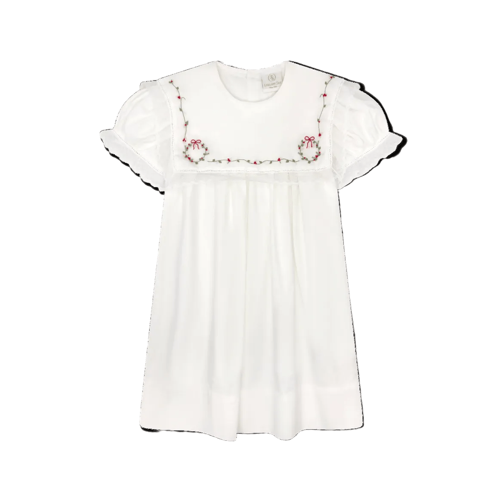 Hope Chest Dress - Blessing White Batiste, Wreaths