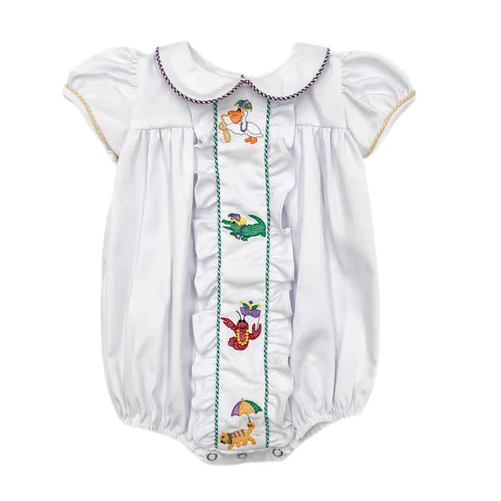 Mardi Gras Animal Embroidered Bubble