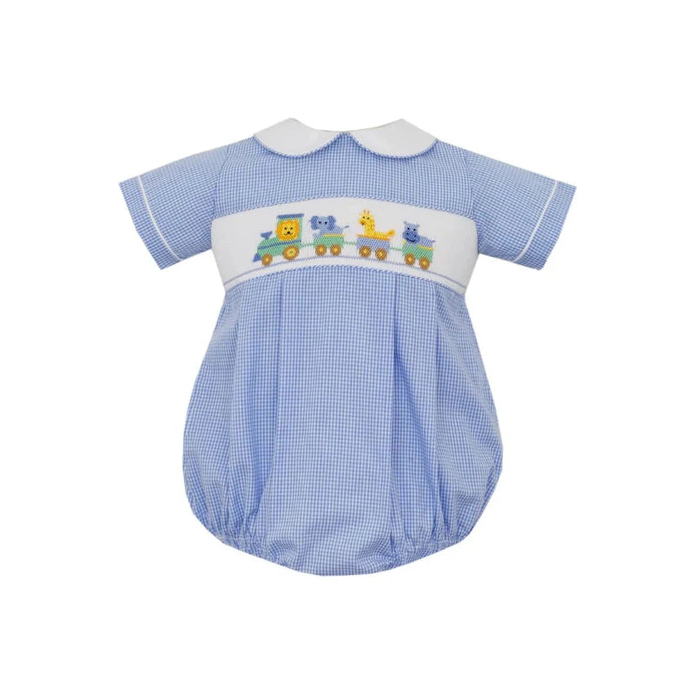 Animal Train Smocked Bubble