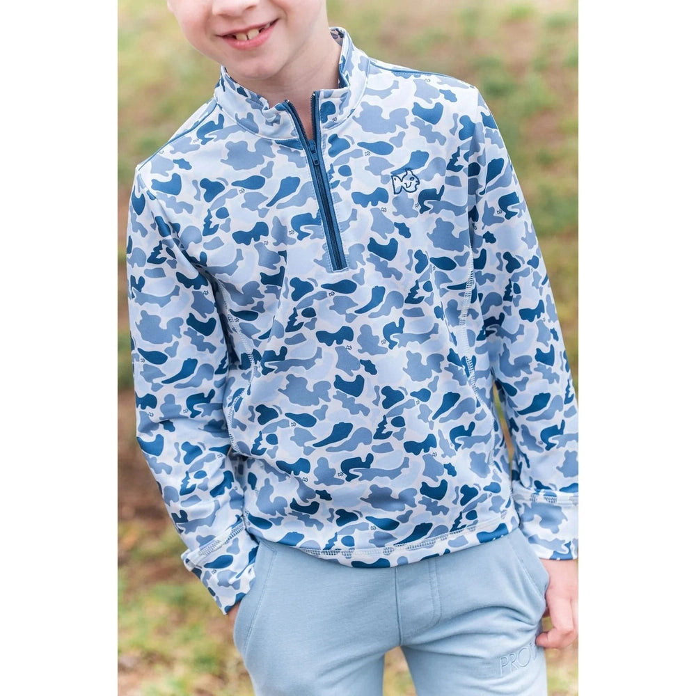Performance Zip Pullover - Blue Break Point Camo