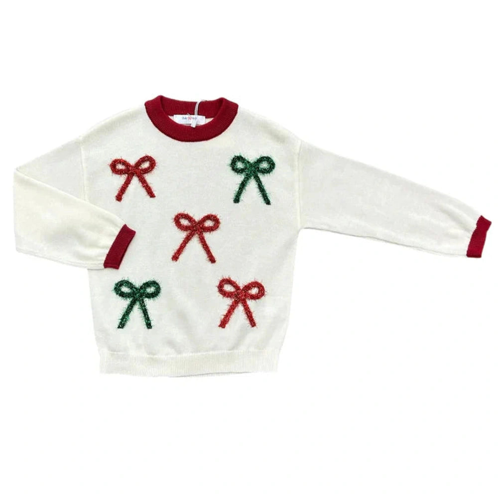 Christmas Bow Sweater - Ivory