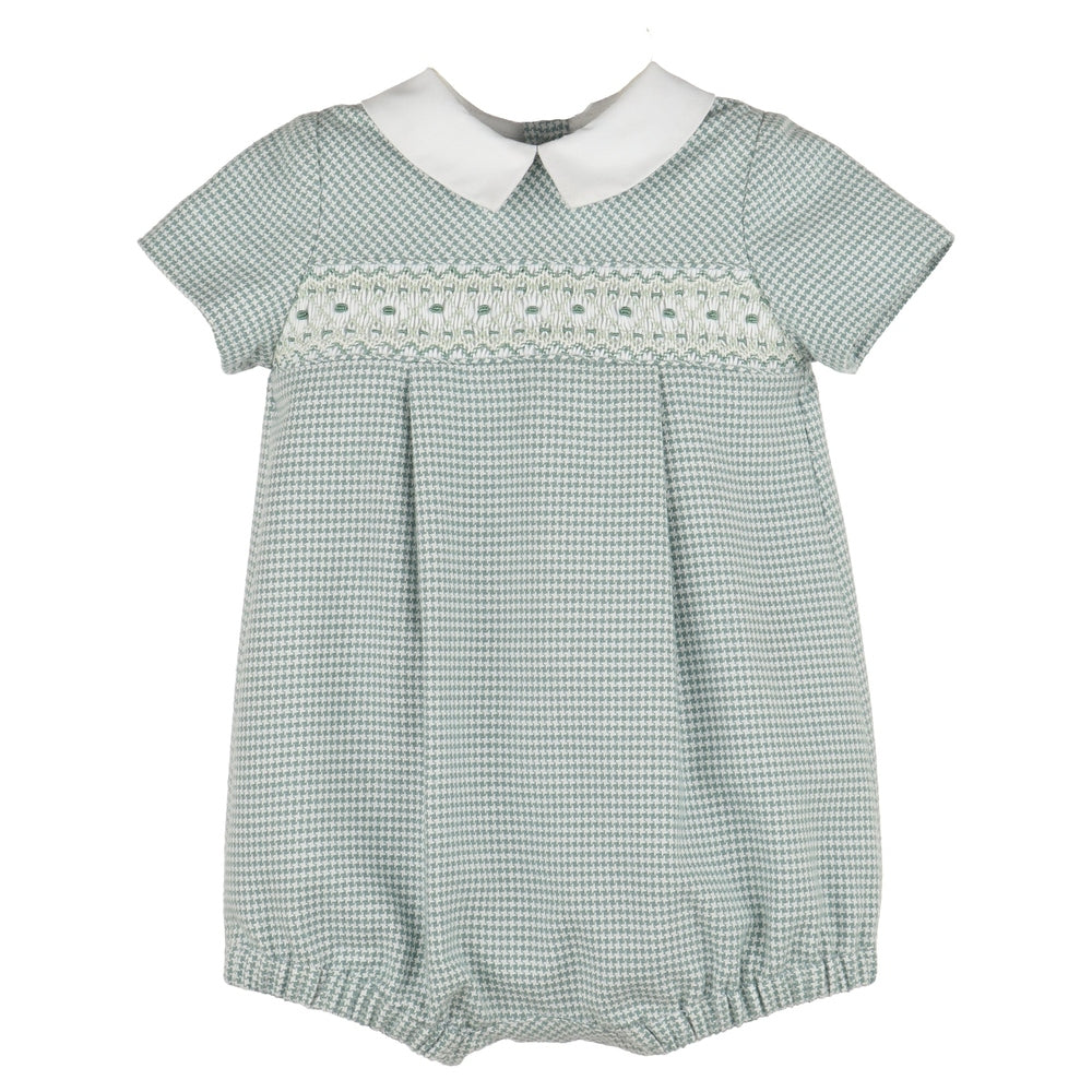 Checks Smock Boy Bubble - Green
