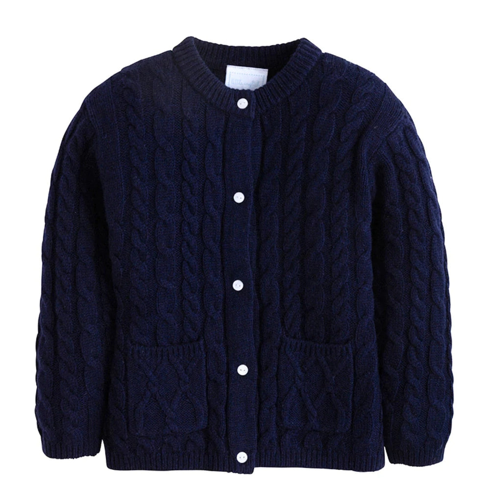 Classic Cashmere Blend Cardigan - Navy