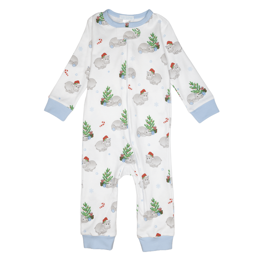Christmas Hippo Footless Pajamas