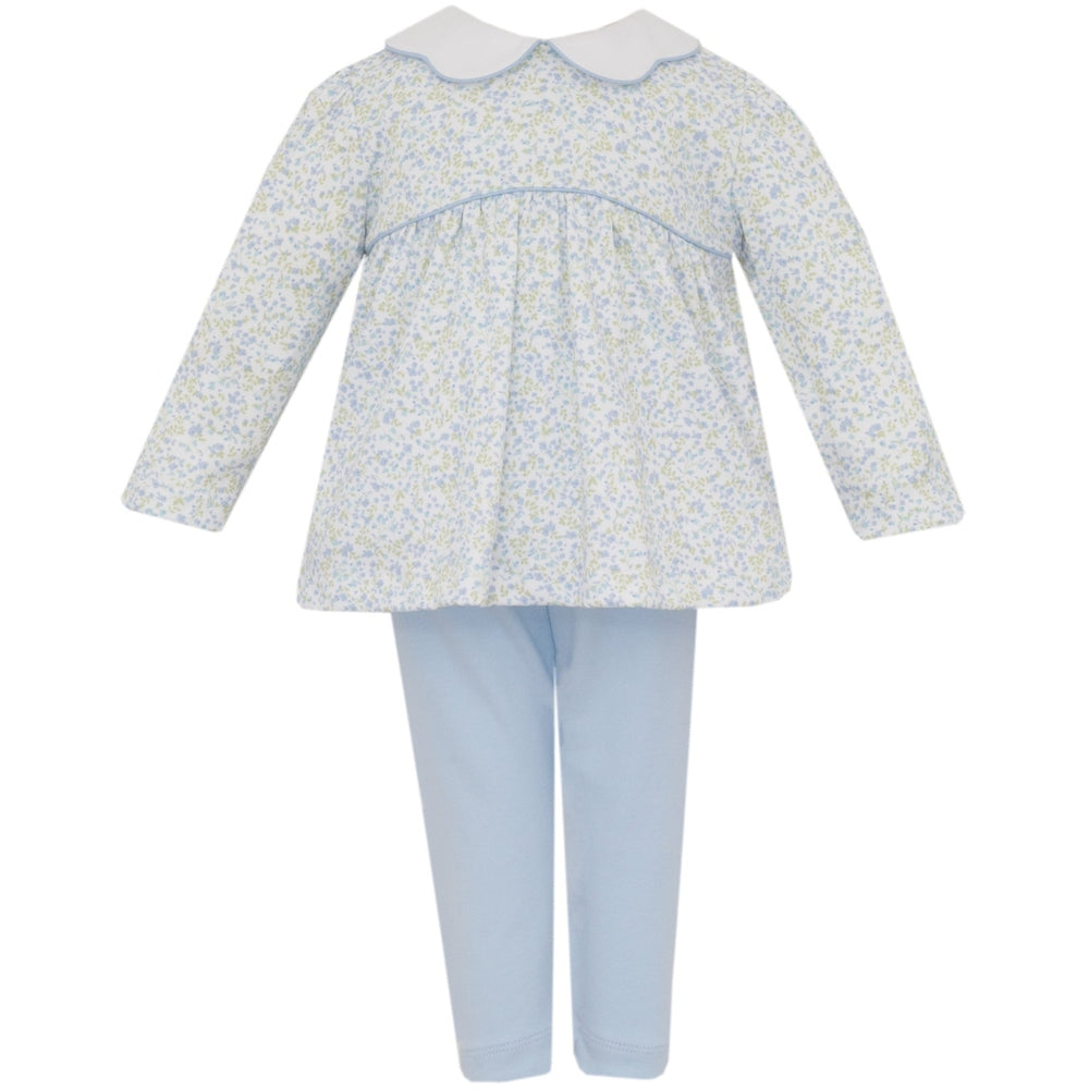 Caroline Blue Floral Knit Legging Set