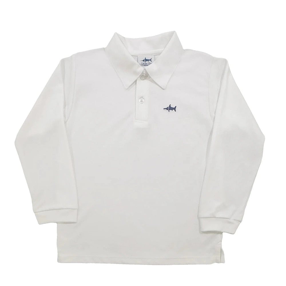 Signature Long Sleeve Polo - White