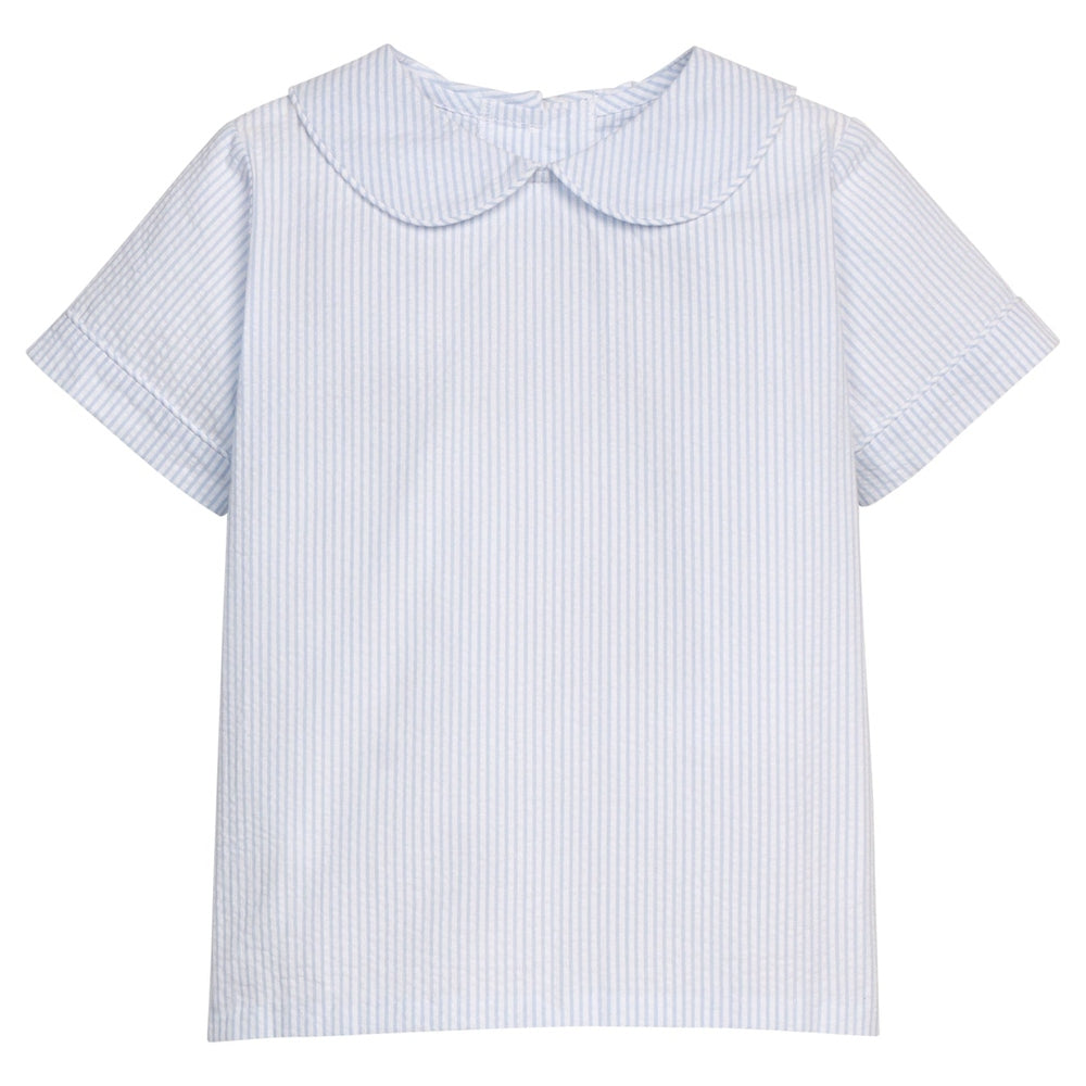 Peter Pan Shirt - Light Blue Seersucker