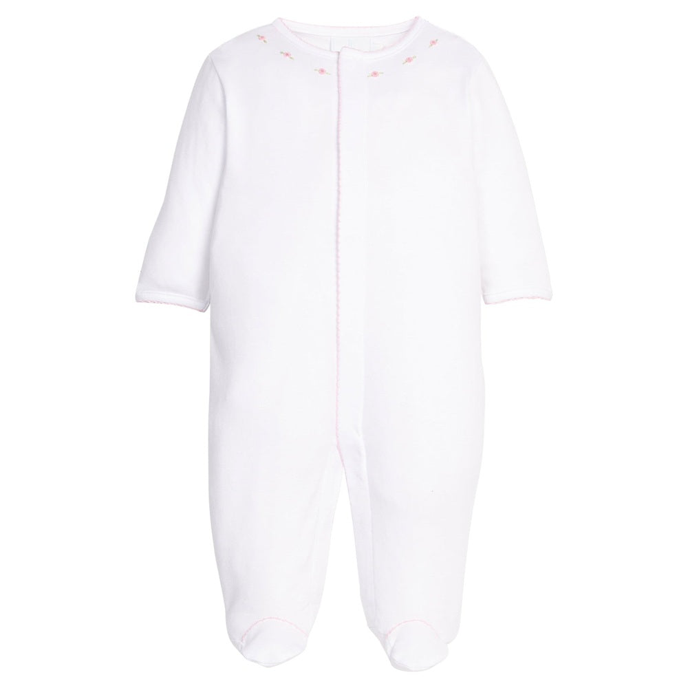 Embroidered Footie - Primrose