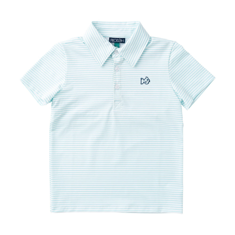 Short Sleeve Pro Performance Polo - Aruba Blue Stripe