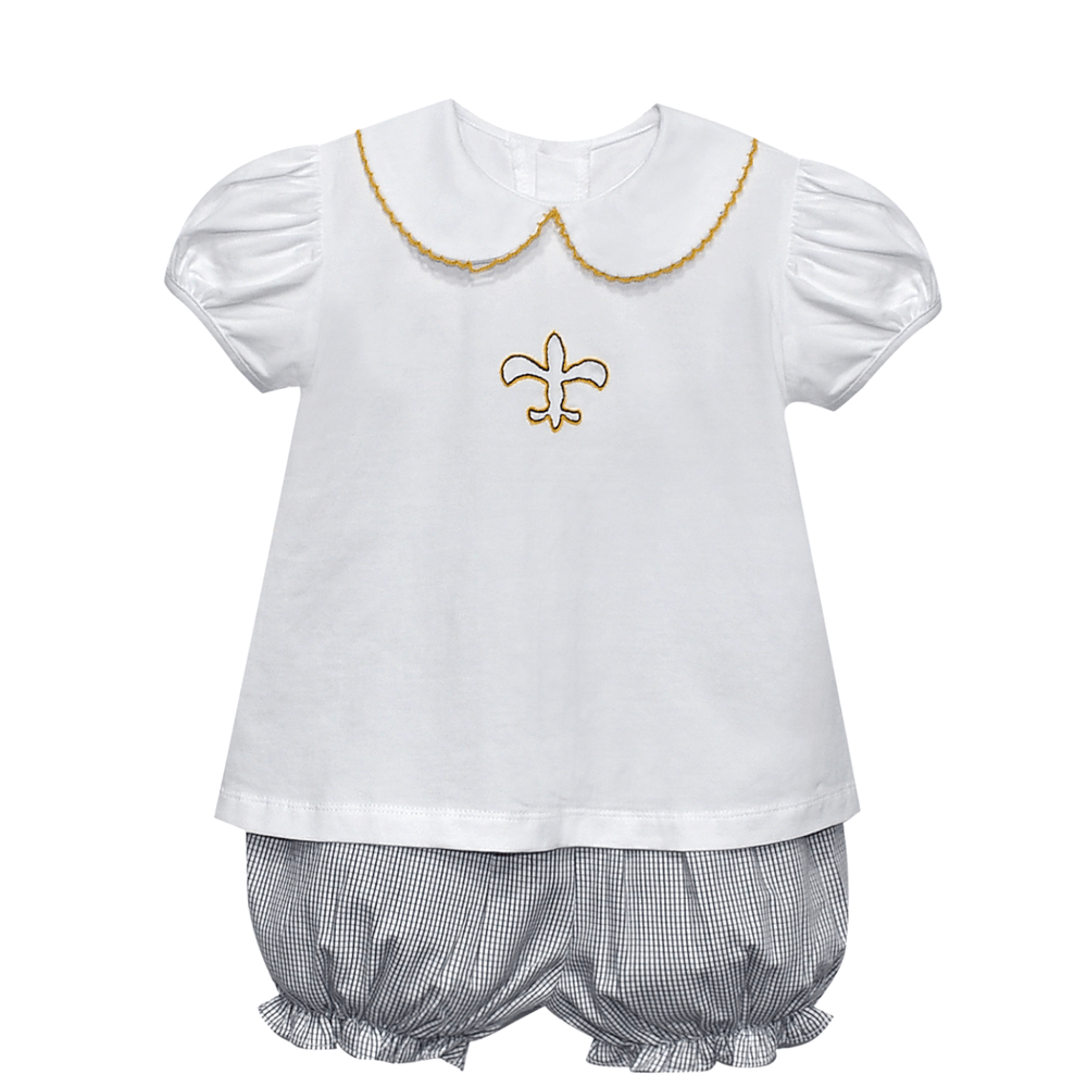 Fleur De Lis Black and Gold Bloomer Set