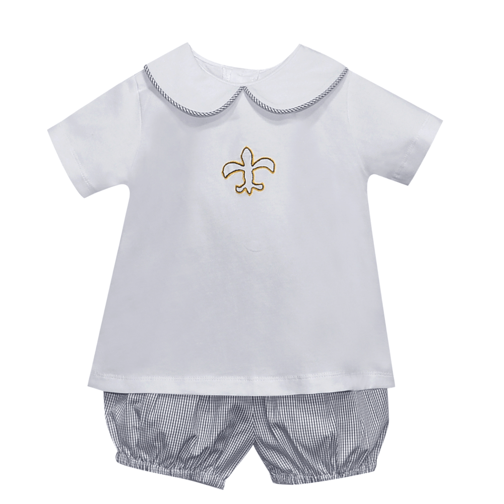 Fleur De Lis Black and Gold Short Set