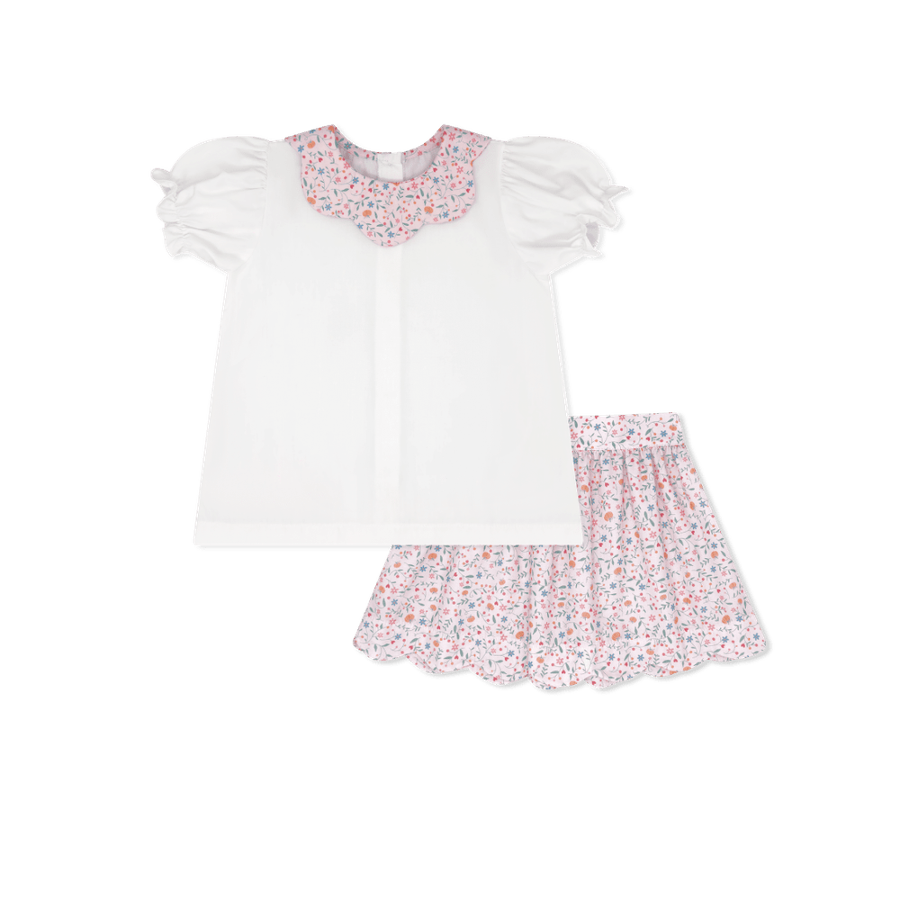 Susie Scallop Skirt Set - Pumpkin Grove Floral