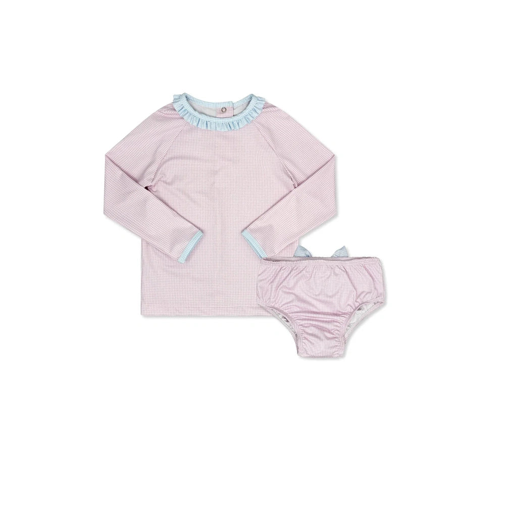 Sun and Sand Rash Guard Set - Baby Pink