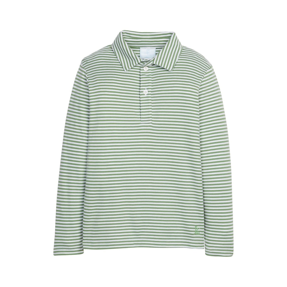Long Sleeve Polo - Watercress Stripe