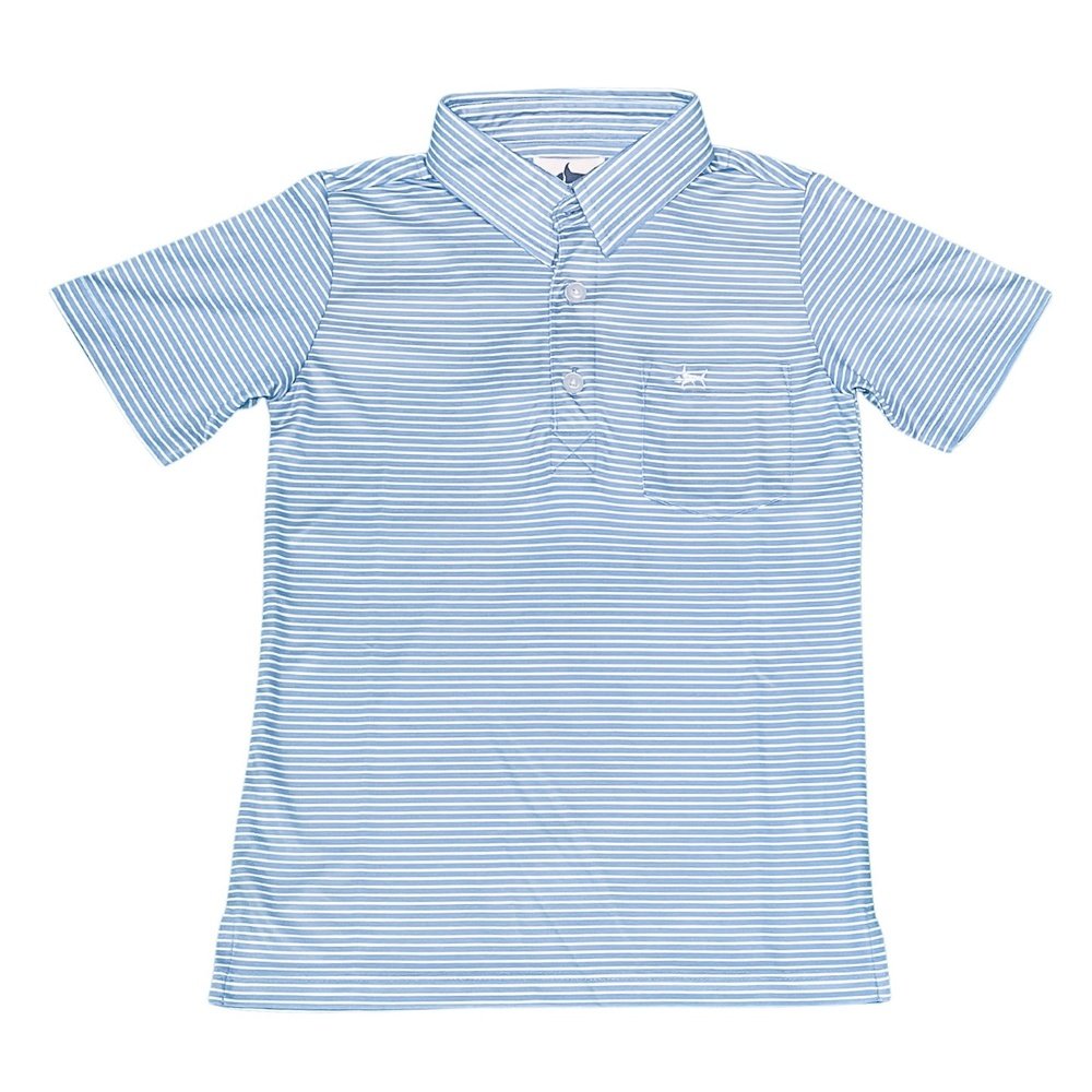 Blue Stripe Performance Polo