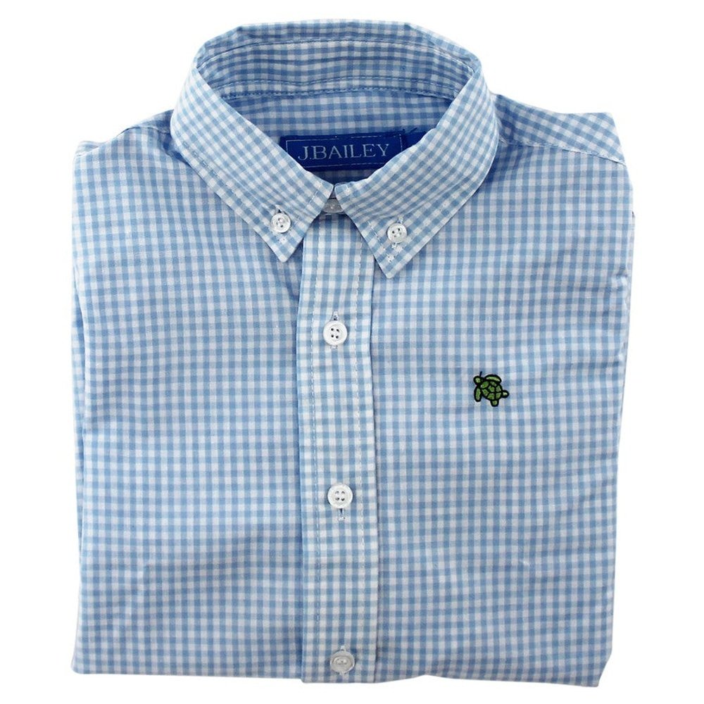 Blue Check Button Down