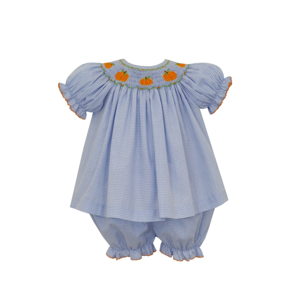 Pumpkin Smocked Bloomer Set