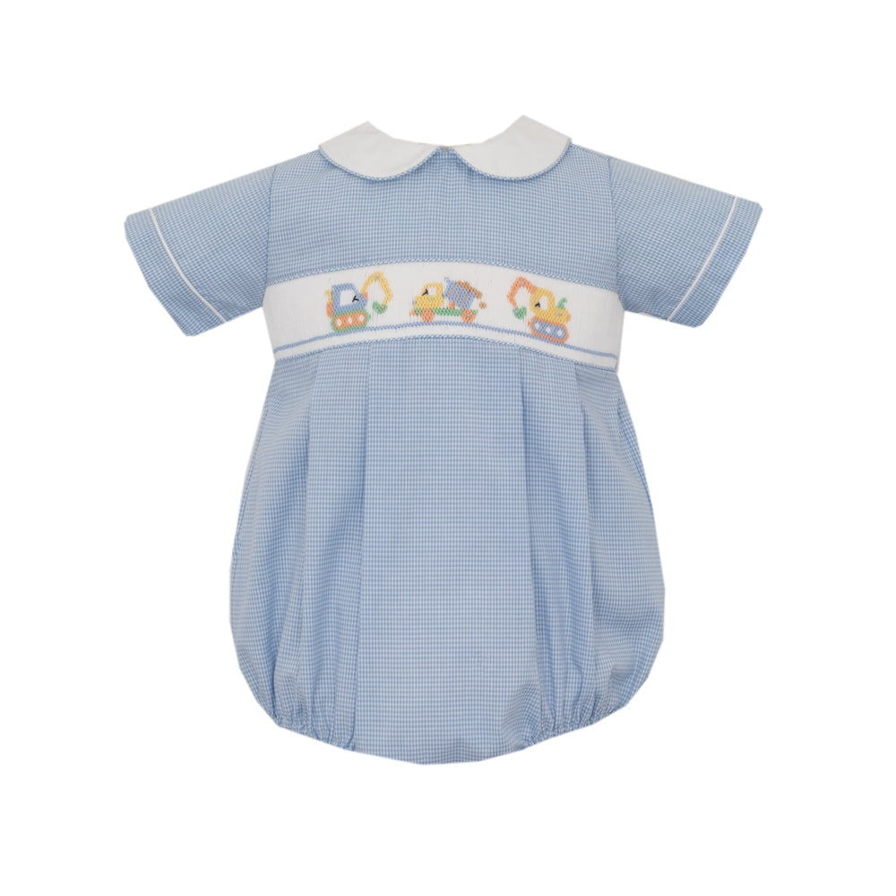 Trucks Blue Gingham Bubble