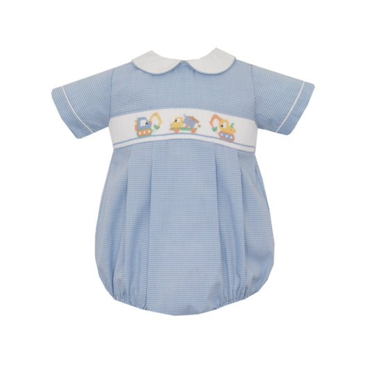 Trucks Blue Gingham Bubble