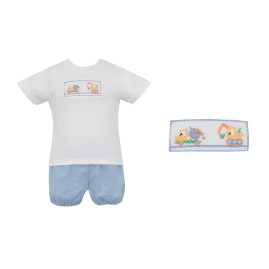 Trucks Blue Gingham Short Set