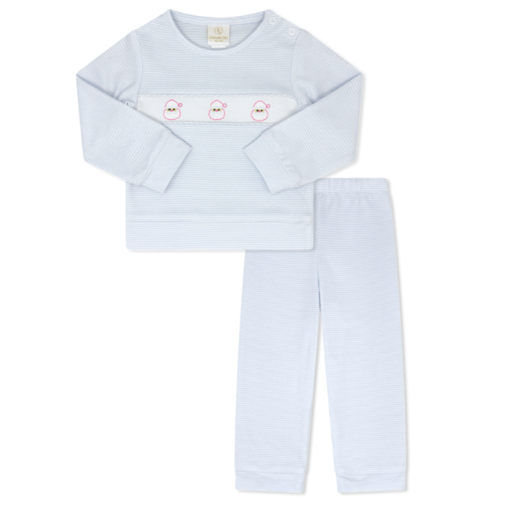 Lagniappe Play Set - Light Blue Ministripe, Santa