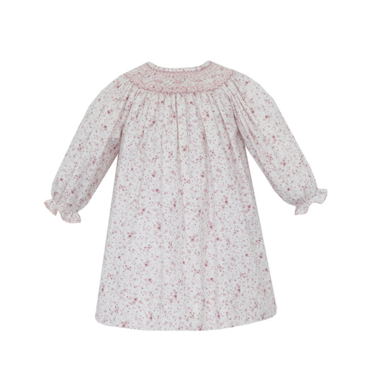 Floral Viyella LS Bishop - Rose pink & ivory