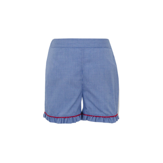 Back to School Girl Blue Gingham Shorts