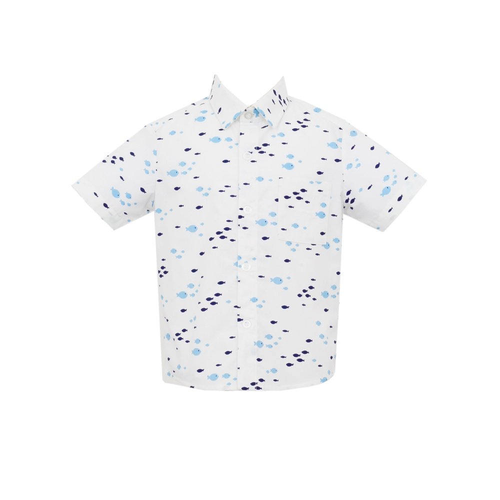 Fish print Collared Shirt