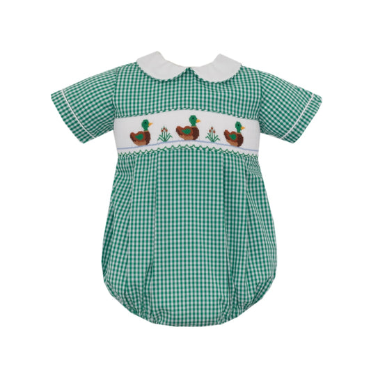 Mallard Ducks Green Gingham Bubble