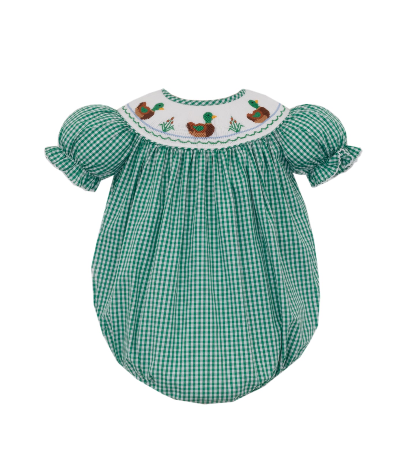 Mallard Ducks Green Gingham Girl Bubble