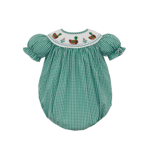 Mallard Ducks Green Gingham Girl Bubble