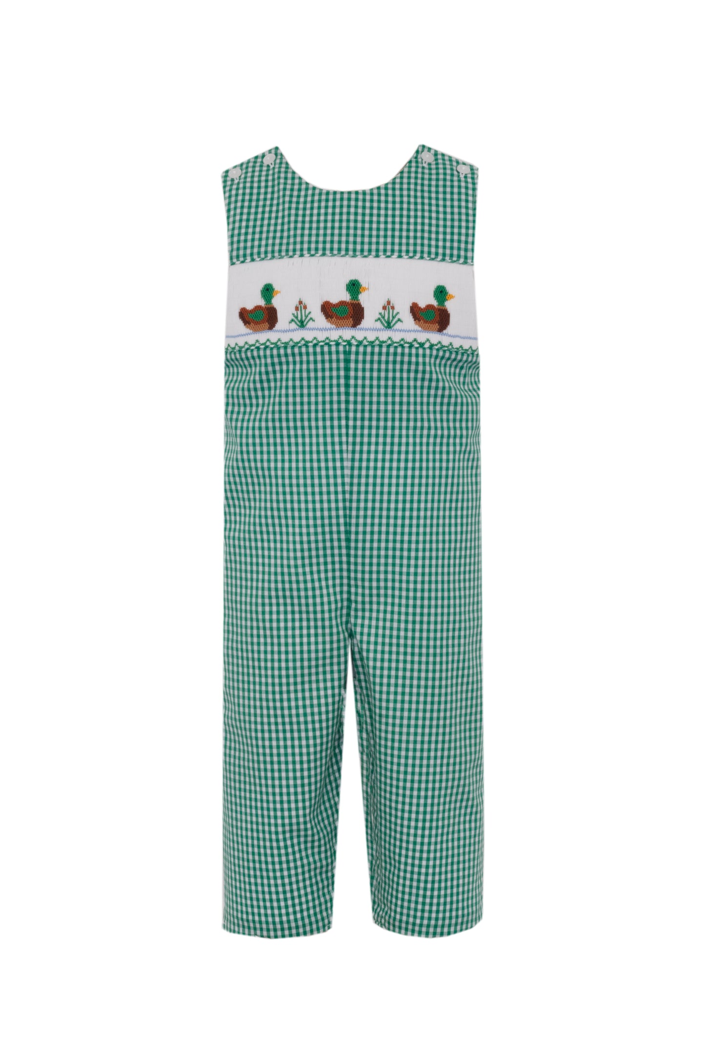 Mallard Ducks Green Gingham Longall