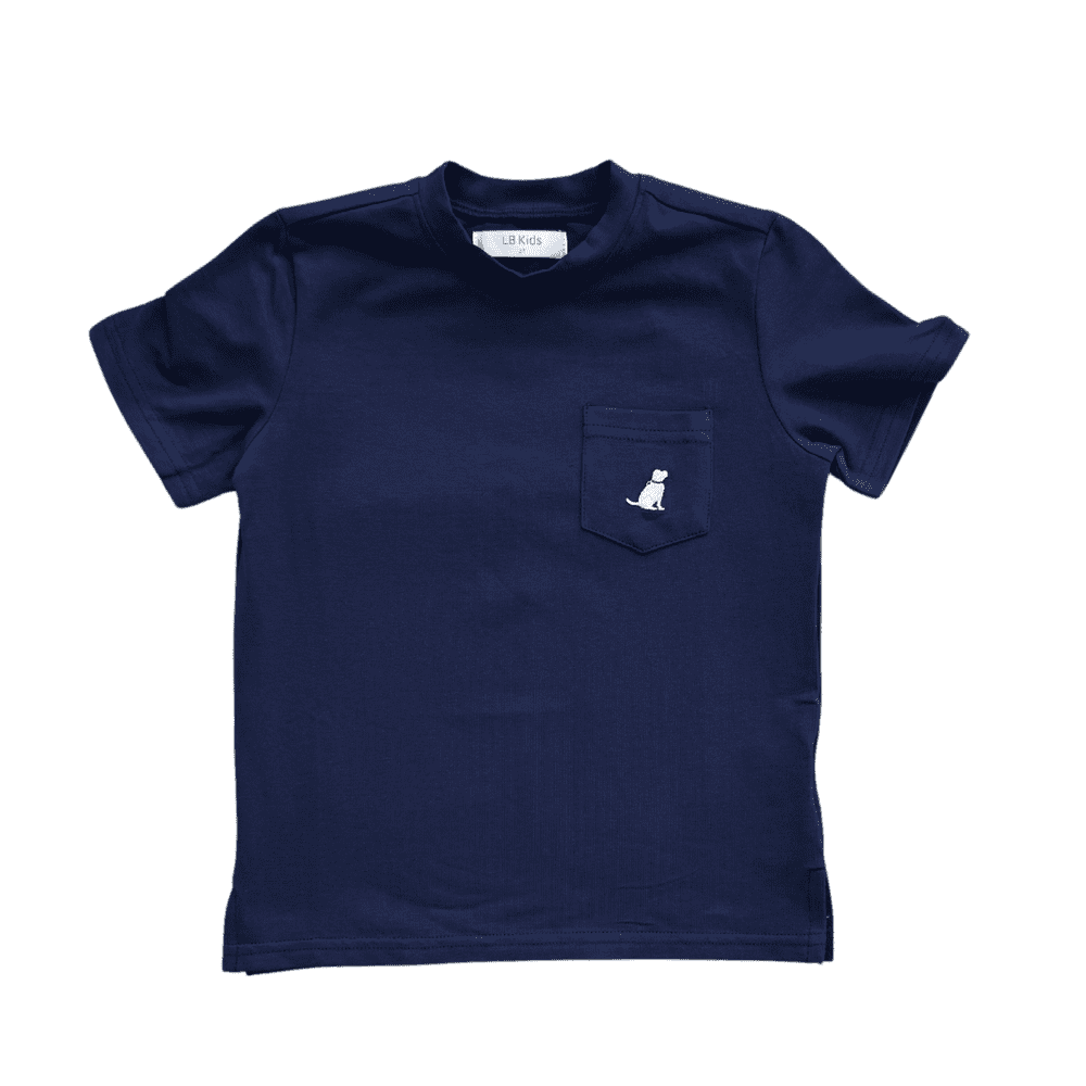 Crew Neck Pocket Tee - Navy