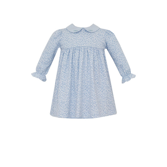 Long Sleeve Knit Dress - Blue Liberty Floral